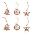 thumbnail image 1 of Matsuzay 6 piezas de piezas de de Navidad Kit de colgantes pintura colorida adornos colgantes redondos accesorios de bricolaje colgador Kits de decoración para fiestas Rojo, 1 of 6