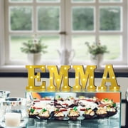 Efavormart 6 3D Gold Marquee Letters 5 LED Light Up Letters Warm White LED Letter Lights - E