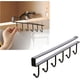 thumbnail image 1 of Paquete de 2 ganchos para colgar debajo del armario, portavasos, soporte para tazas de café, 6 ganchos, tazas de café, utensilios, organizador de almacenamiento, gancho (negro), 1 of 5
