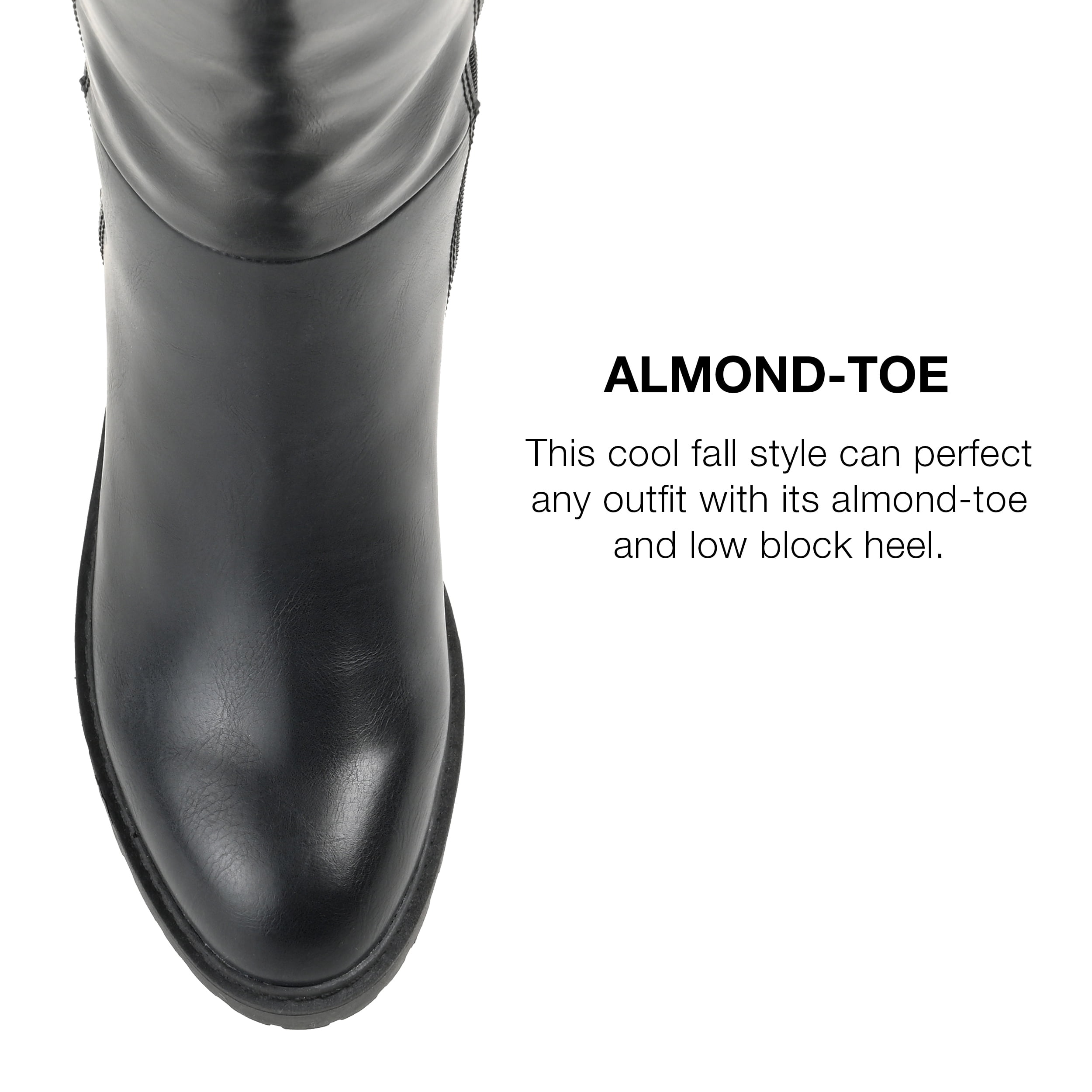 Journee Collection Womens Morgaan Tru Comfort Foam Wide Calf Stacked Heel Knee High Boots