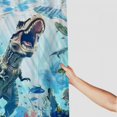 thumbnail image 3 of Orinice Funny Cat Ride Dinosaur Shower Curtain Nautical Cool Ocean Animals Cats Pet Lovely Watercolor Blue Coastal Boys Girls Polyester Fabric Curtains Bathroom Set Hooks  36x72, 3 of 7