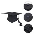 thumbnail image 2 of Adjustable Adults Student Mortar Board Graduation Hat Fancy Dress Accessory (Black), 2 of 7