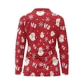 thumbnail image 5 of Yuyamidu Santa Claus Women's V Neck Golf Shirts HO-HO-HO Long Sleeve Quarter Zip Tennis Top Active Tennis Shirts Red Christmas Tennis Tops Clothes Size 2XL, 5 of 8