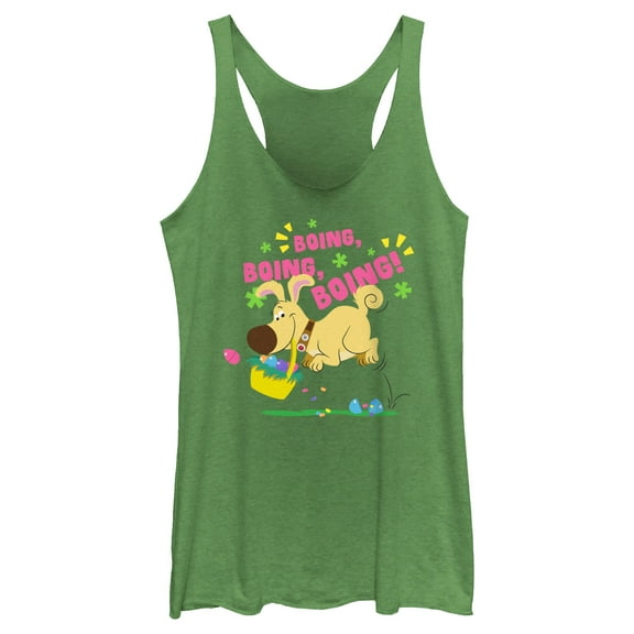 Women's Up Easter Dug Boing Boing Boing Racerback Tank Top Envy Green Medium