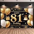 thumbnail image 5 of Golden Theme Happy 81st Birthday Banner Sparkling Design 81st Birthday Display Star Decor Gift Box 81st Birthday Backdrop for 81st Birthday Party Senior Birthday Celebration Indoor Party Decoration, 5 of 9