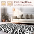 thumbnail image 2 of ODIKA 5'x7' Machine Washable Non-Slip Area Rug, Modern Black and Cow Print High Traffic Rug, Black, 309867, 2 of 5