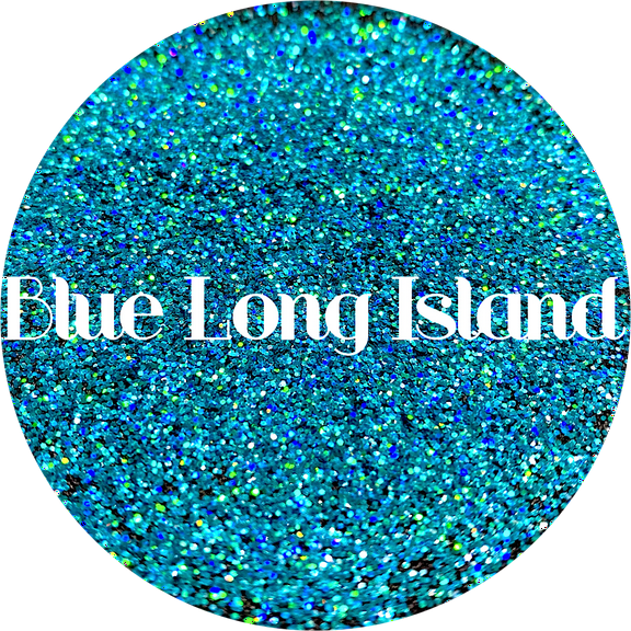 Glitter Heart Co. Glitter - High Quality Polyester Glitter - 2oz Bottle -Blue Long Island - Holographic Blue