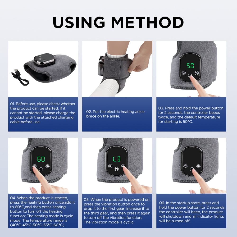 2026 Upgraded Foot Massager, Foot Renew Triple Method Massager with 3 Vibration Modes & 5 Heat Levels, Ankle Massager for Circulation & Pain Relief, for Neuropathy
