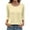 Beige #020, variant on Womens 3/4 Length Sleeve Shirts Crewneck Spring Summer Pleated Tops Casual Beach Vacation T Shirts Pink 2XL