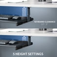 thumbnail image 4 of VIVO Black Height Adjustable Under Desk Keyboard and Mouse Slide-Out Drawer, 4 of 8