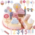 thumbnail image 1 of Juguete de madera para tartas de cumpleaños ZRUNBO para niños con juego de comida, 1 of 8