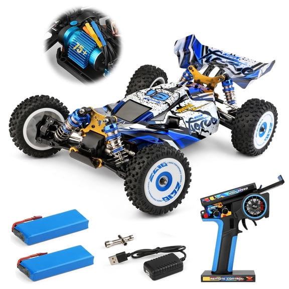 WLtoys 124017(V2) Fast RC Car, 1/12 Brushless RC Cars, 75km/h 4x4 Hobby RC Buggy Cars with Independent ESC for Adults, Fast Remote Control Truck Car with 2 Battery