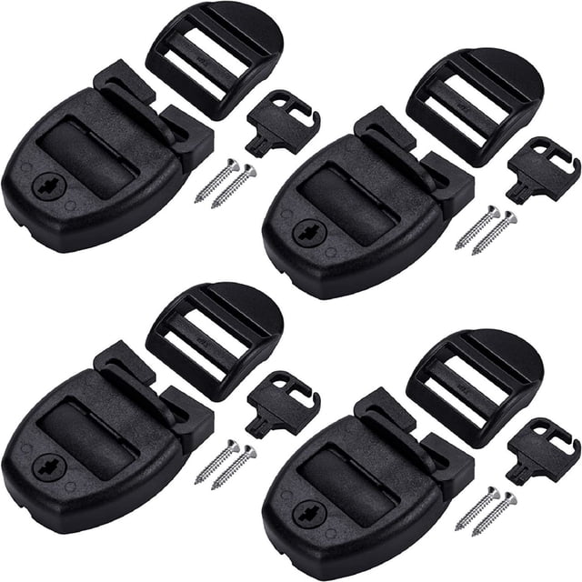 IMENGL Clearance! Delayuji 4 Sets Spa Hot Tub Cover Clips Hot Tub Cover Broken Kit Replacement 4 Clip Locks 4 Slides 4 Keys with 8 Screws Hardware Accessories for Spa Cover Straps One Size Black