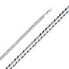 8 in. 14K White Gold 5.9 mm Wide Regular Concave Cuban Chain