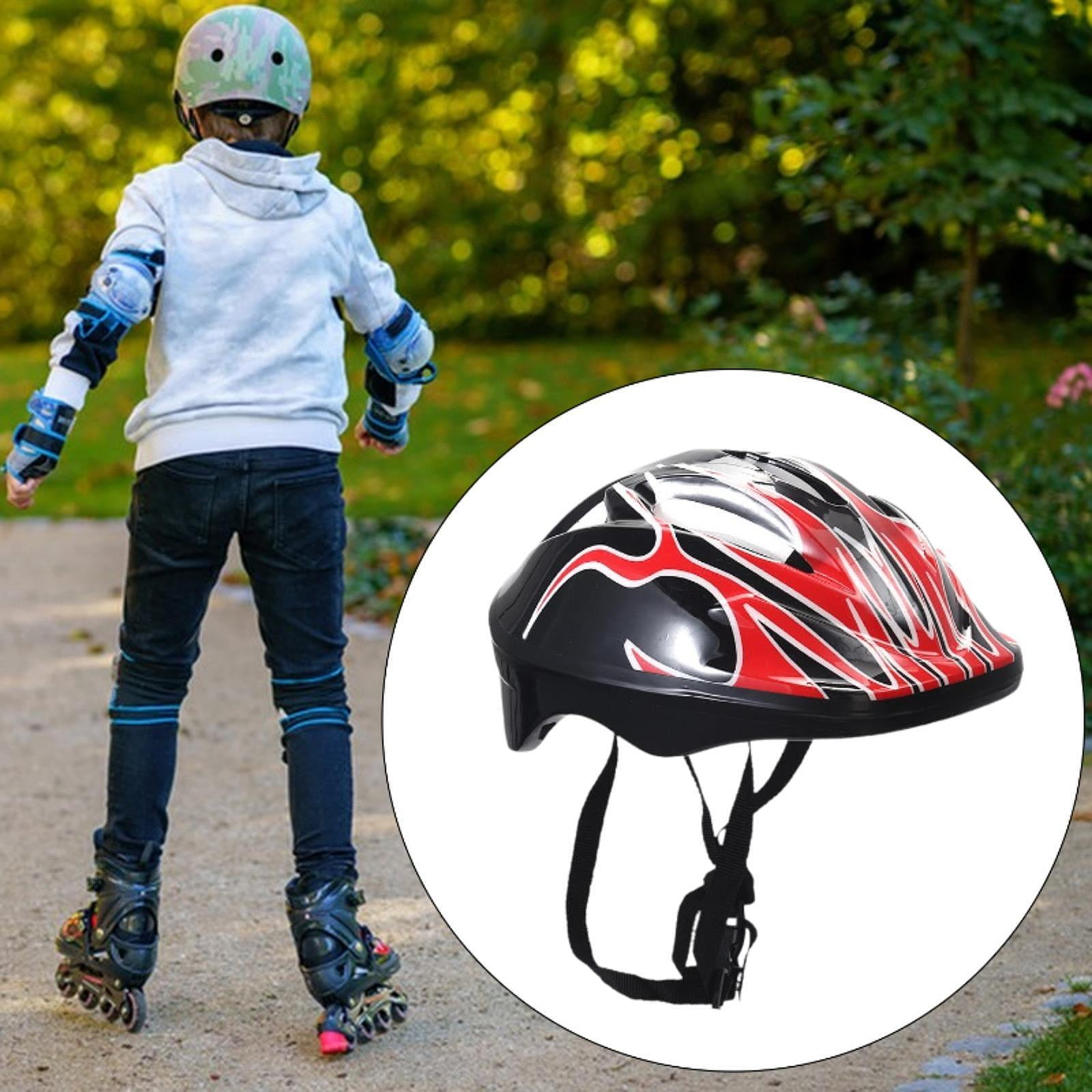 yotijay Kids Helmet, Roller Skating Helmet Portable Impact Resistant, Skateboard Red