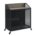 thumbnail image 6 of Walker Edison Industrial Bar Cabinet with Wheels, Grey Wash, 6 of 11