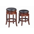 thumbnail image 2 of Bowery Hill 25" Wood & Faux Leather Swivel Counter Stool in Cherry/Black, 2 of 3