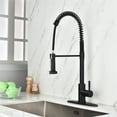 thumbnail image 1 of CRO Decor Single Handle Touch Pull Down Sprayer Kitchen Faucet in Matte Black, 1 of 9