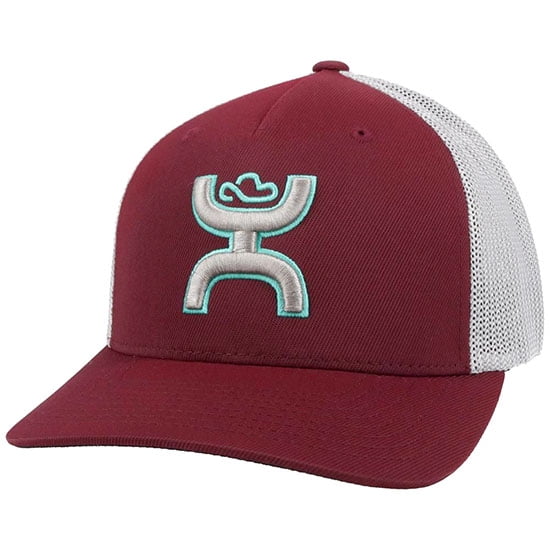 Hooey Men's "Coach" Maroon and Grey Flexfit Hat 2112MAGY