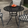 thumbnail image 2 of Outsunny 35.5" Round Outdoor Dining Table with 2" Umbrella Hole, Black, 2 of 10