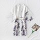 thumbnail image 1 of Pijama corto con estampado de grullas de seda sintética para mujer, vestido de novia de seda para primavera y verano, camisón de casa de gran tamaño, bata de baño, 1 of 6