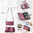 thumbnail image 5 of Crossbody for Samsung Galaxy S25 Ultra Case Wallet【RFID Blocking】with 10-Card Holder Zipper Bills Slot, Soft PU Leather Magnetic Shoulder Wrist Strap for Galaxy S25 Ultra Wallet Case Women, Winered, 5 of 10