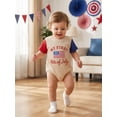 thumbnail image 3 of BemeyourBBs Baby Boy Girl My First 4th of July Outfit Patriot Independent Day Romper Summer Clothes Cute American Flag Letter Embroidered Waffled Contrast Short Sleeve Bodysuit Jumpsuit, 3 of 9