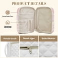 thumbnail image 6 of Uorisanigo Pink Flowers Bible Cover with Handle Quilted Bible Carrying Case Bible Study Supplies Accessories Book Protector Fits Standard & Large Size Study Bible Carrier, 6 of 7