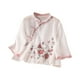 thumbnail image 1 of Vestidos Casuales Para Mujer, Blusas De Mujer De Moda Cárdigan informal de lino con cuello alto y botones bordados para mujer, 1 of 4
