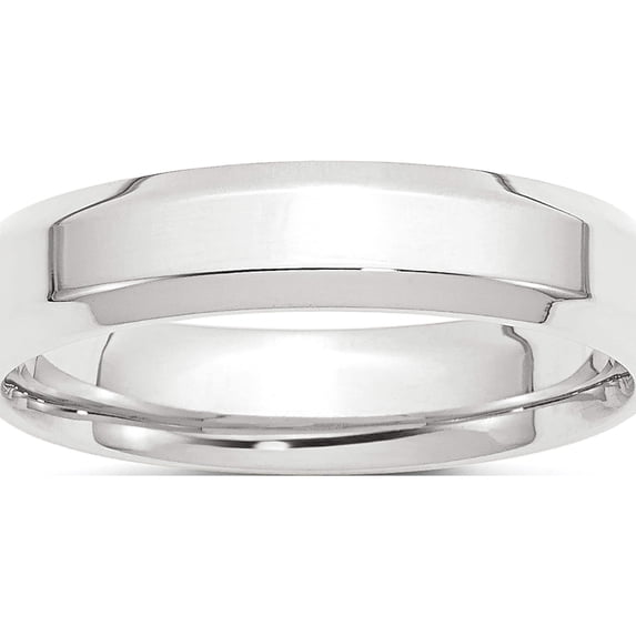 Platinum 5mm Polished Beveled Edge Size 7 Wedding Band Made In United States pbe050-7.5