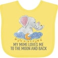 thumbnail image 3 of Inktastic My Mimi Loves Me to the Moon and Back Elephants in Clouds Boys or Girls Baby Bib, 3 of 4