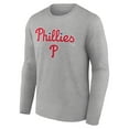 thumbnail image 2 of Men's Gray Philadelphia Phillies Team Lockup Long Sleeve T-Shirt, 2 of 3
