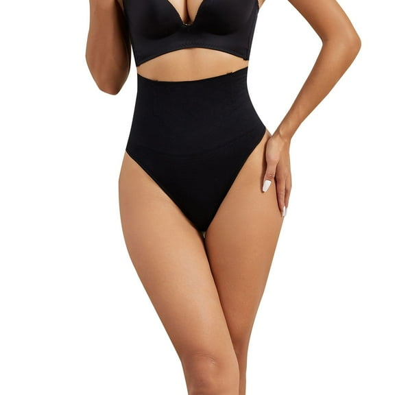 SWSMCLT Women's High Waisted Shaper Shorts Tummy Control Sexy Summer Firm Body Thong Slimming Control Panties Black X-Small