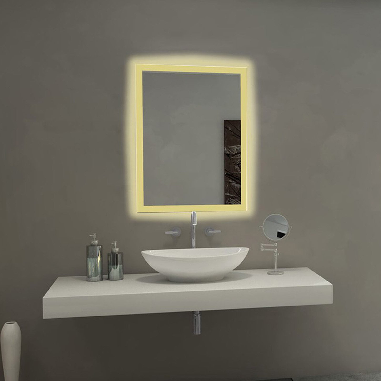 Paris Mirror Rectangle Bathroom Mirror with LED Backlights Walmart