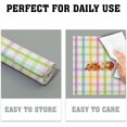 thumbnail image 6 of Easter Plaid Placemats Set of 4, Colorful Buffalo Checks Spring Stripes Non Slip Heat Resistant Table Mats 12" X 18" for Dining Kitchen Holiday Decor, Every Day Use, 6 of 6