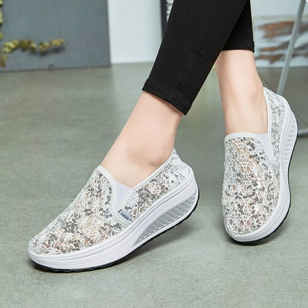 

Women s Shoes Women Shallow Wedges Rocking Shoes Thick Soled Walking Casual Sports Shoes