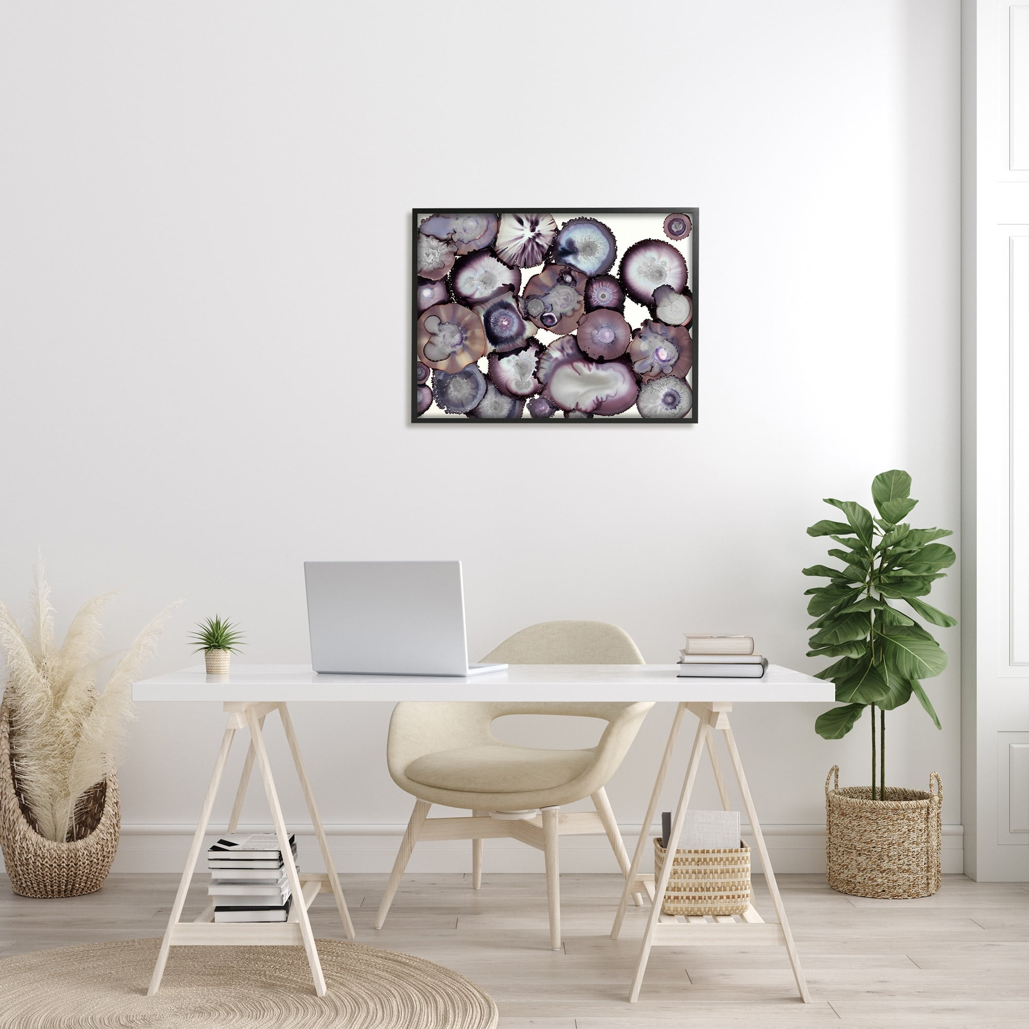Stupell Industries Grey and Purple Abstract Geode , 24 x 30,Design by Laura Van Horne