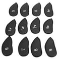 thumbnail image 2 of Juego de cubiertas de hierro para Golf, 12 Uds., con números, funda protectora suave para cabeza de Golf, cubierta protectora para la cabeza para ejercicio en la cancha, color negro, 2 of 10