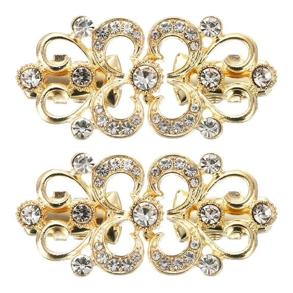 2 Pack Sweater Clips, Cape Cloak Clasp Shawl Collar Clasp Brooch Clip(Gold)
