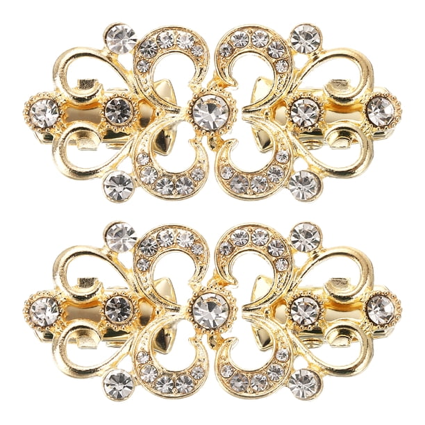 2 Clips de suéter en paquete, broche de capa, broche de cuello de chal (Dorado)
