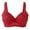 Red, variant on Women's Wireless Plus Size Bra Lace Comfort Cotton Bralette Full Coverage Minimizer Bra for Large Breasts Ladies Push Up Support Bra Everyday Gathering Breathable Underwear Lingerie Size 46D