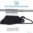 thumbnail image 4 of ZOBER Kids Velvet Hangers (14” Inch - 50 Pack) Non-Slip Junior Hangers, Ultra-Slim Space-Saving Childrens Hangers - 360°-Swivel Hook, Strong & Durable Preteen Hangers (Medium), 4 of 7