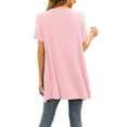 thumbnail image 3 of Uvplove Women's Short Sleeve Summer Open Front Cardigan Lightweight Knit with Pcokets,Pink,L, 3 of 9