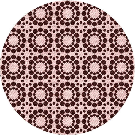 Ahgly Company Machine Washable Indoor Round Transitional Deep Rose Pink Area Rugs, 4' Round