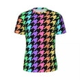 thumbnail image 4 of T Shirt For Men Pastel Houndstooth Sportswear T-Shirt Summer Rainbow Print Fashion Tee Shirt For Mal, 4 of 7