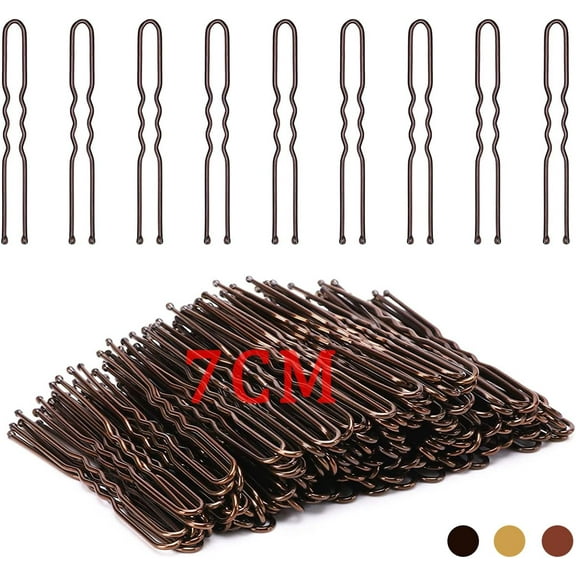 U Shaped Hair Pins,50 Count of Buns Pins Hairpins for Women Girls for Updos Ballet French Twists, Bobby Pins Hairgrip Hair Grip Hairclip Metal Hair Accessories 7cm/2.7in (Brown)