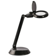 OttLite Space Saving LED Magnifier Desk Lamp - 1.75x Optical Grade Magnifier, Pivoting Head, Black