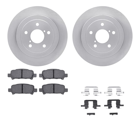 Dynamic Friction Company Rear Brake Rotors with 5000 Advanced Brake Pads includes Hardware 6512-13076