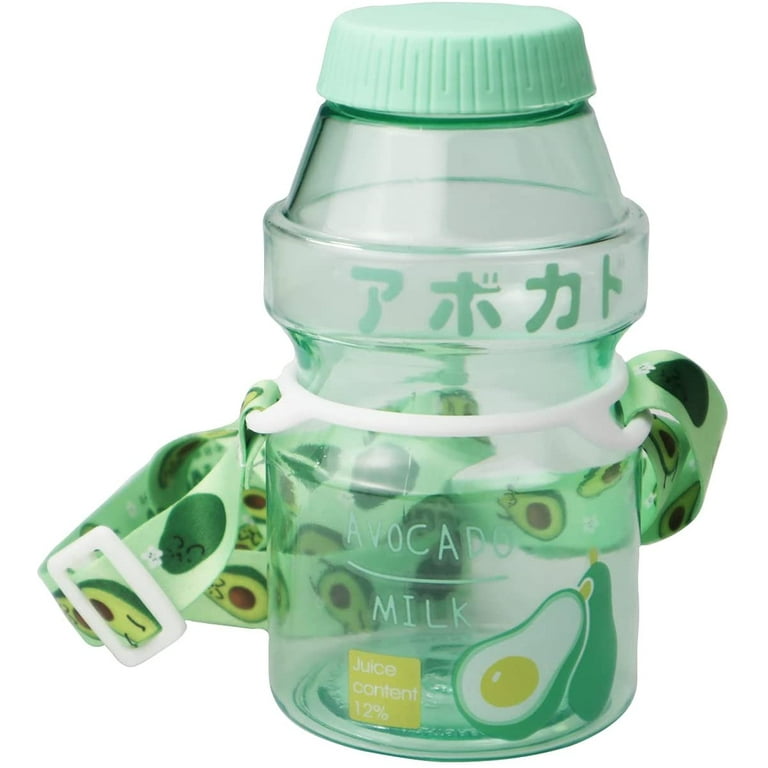 New 480ml Kids Clear Plastic Water Bottle With Straw Drinking