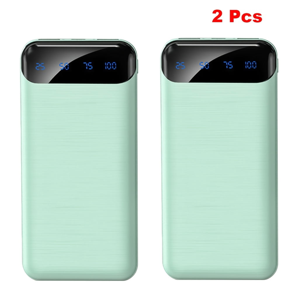Set of 2 Portable Power Banks with a Capacity of 20000Mah, Featuring an LED Power Indicator, Quick Charging Capabilities, And Type-C/Usb Interfaces. Ideal for Charging Phones And Android Devices